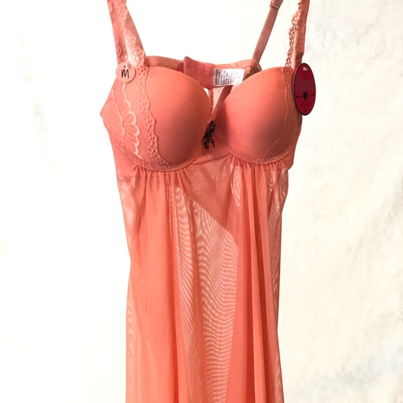Coral wired push up babydoll - Picture 1 of 8